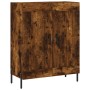 Aparador alto madera contrachapada roble ahumado 69,5x34x180 cm