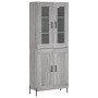 Aparador alto madera contrachapada gris sonoma 69,5x34x180 cm