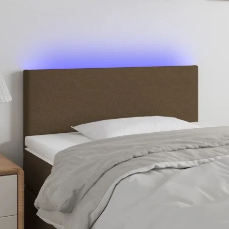 Headboard with LED in dark brown fabric 100x5x78/88 cm by vidaXL, Headboards and footboards - Ref: Foro24-3121325, Price: 47,...