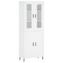 Aparador alto madera contrachapada blanco 69,5x34x180 cm
