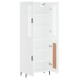 Aparador alto madera contrachapada blanco 69,5x34x180 cm