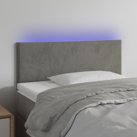 Light gray velvet headboard with LED 90x5x78/88 cm by vidaXL, Headboards and footboards - Ref: Foro24-3121368, Price: 40,73 €...