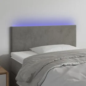 Light gray velvet headboard with LED 90x5x78/88 cm by vidaXL, Headboards and footboards - Ref: Foro24-3121368, Price: 43,50 €...