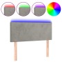 Light gray velvet headboard with LED 90x5x78/88 cm by vidaXL, Headboards and footboards - Ref: Foro24-3121368, Price: 40,72 €...