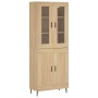 Aparador alto madera contrachapada color roble 69,5x34x180 cm