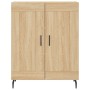 Aparador alto madera contrachapada color roble 69,5x34x180 cm