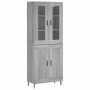 Aparador alto madera contrachapada gris sonoma 69,5x34x180 cm