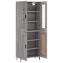 Aparador alto madera contrachapada gris sonoma 69,5x34x180 cm