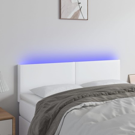 Kopfteil mit LED, weißem Kunstleder, 144 x 5 x 78/88 cm von vidaXL, Kopf- und Fußteile - Ref: Foro24-3121423, Preis: 66,40 €,...
