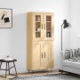 Aparador alto madera contrachapada color roble 69,5x34x180 cm