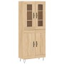 Aparador alto madera contrachapada color roble 69,5x34x180 cm