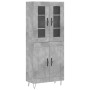 Aparador alto madera contrachapada gris hormigón 69,5x34x180 cm