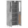 Aparador alto madera contrachapada gris hormigón 69,5x34x180 cm