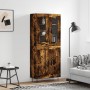 Aparador alto madera contrachapada roble ahumado 69,5x34x180 cm