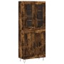 Aparador alto madera contrachapada roble ahumado 69,5x34x180 cm