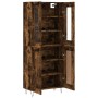 Aparador alto madera contrachapada roble ahumado 69,5x34x180 cm