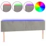 Light gray velvet headboard with LED 200x5x78/88 cm by vidaXL, Headboards and footboards - Ref: Foro24-3121398, Price: 57,02 ...