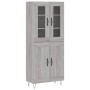 Aparador alto madera contrachapada gris sonoma 69,5x34x180 cm