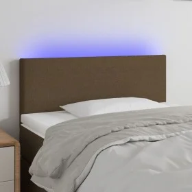 Headboard with LED in dark brown fabric 90x5x78/88 cm by vidaXL, Headboards and footboards - Ref: Foro24-3121317, Price: 42,8...