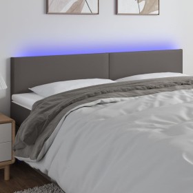 Kopfteil mit LED-grauem Kunstleder 180x5x78/88 cm von vidaXL, Kopf- und Fußteile - Ref: Foro24-3121438, Preis: 66,66 €, Rabat...