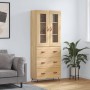 Aparador alto madera contrachapada color roble 69,5x34x180 cm