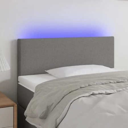 Headboard with LED in dark gray fabric 80x5x78/88 cm by vidaXL, Headboards and footboards - Ref: Foro24-3121307, Price: 38,72...