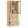 Aparador alto madera contrachapada color roble 69,5x34x180 cm