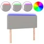 Headboard with LED lights in light gray fabric 80x5x78/88 cm by vidaXL, Headboards and footboards - Ref: Foro24-3121446, Pric...