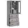 Aparador alto madera contrachapada gris sonoma 69,5x34x180 cm