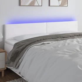 Kopfteil mit LED, weißem Kunstleder, 180 x 5 x 78/88 cm von vidaXL, Kopf- und Fußteile - Ref: Foro24-3121435, Preis: 81,55 €,...