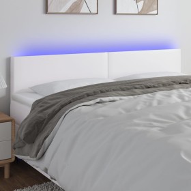 Kopfteil mit LED, weißem Kunstleder, 180 x 5 x 78/88 cm von vidaXL, Kopf- und Fußteile - Ref: Foro24-3121435, Preis: 83,83 €,...