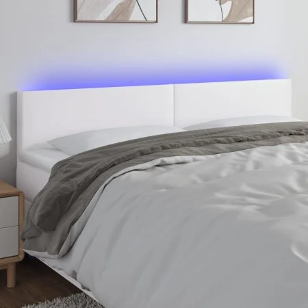 Kopfteil mit LED, weißem Kunstleder, 180 x 5 x 78/88 cm von vidaXL, Kopf- und Fußteile - Ref: Foro24-3121435, Preis: 81,55 €,...