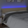 Cabecero con LED de tela color crema 160x5x78/88 cm