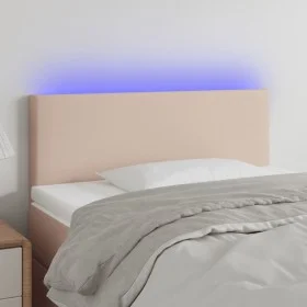 Headboard with LED synthetic leather cappuccino color 90x5x78/88 cm by vidaXL, Headboards and footboards - Ref: Foro24-312141...