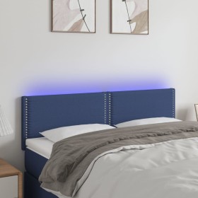 Blue fabric LED headboard 144x5x78/88 cm by vidaXL, Headboards and footboards - Ref: Foro24-3121476, Price: 51,23 €, Discount: %