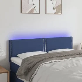 Blue fabric LED headboard 144x5x78/88 cm by vidaXL, Headboards and footboards - Ref: Foro24-3121476, Price: 50,81 €, Discount: %
