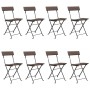 Folding cafeteria chairs 8 units steel and brown synthetic rattan by vidaXL, Garden chairs - Ref: Foro24-3152117, Price: 333,...