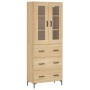 Aparador alto madera contrachapada color roble 69,5x34x180 cm
