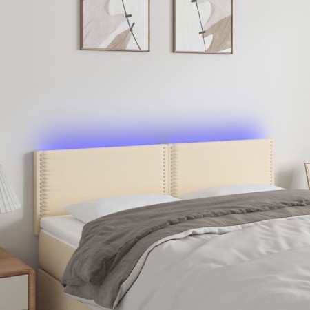 Kopfteil aus cremefarbenem Stoff mit LED 144x5x78/88 cm von vidaXL, Kopf- und Fußteile - Ref: Foro24-3121475, Preis: 50,88 €,...