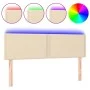 Cream fabric headboard with LED 144x5x78/88 cm by vidaXL, Headboards and footboards - Ref: Foro24-3121475, Price: 50,06 €, Di...