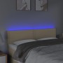Cream fabric headboard with LED 144x5x78/88 cm by vidaXL, Headboards and footboards - Ref: Foro24-3121475, Price: 51,12 €, Di...