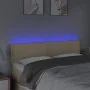 Cream fabric headboard with LED 144x5x78/88 cm by vidaXL, Headboards and footboards - Ref: Foro24-3121475, Price: 50,06 €, Di...