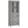 Aparador alto madera contrachapada gris sonoma 69,5x34x180 cm
