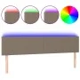 Headboard with LED in taupe gray fabric 160x5x78/88 cm by vidaXL, Headboards and footboards - Ref: Foro24-3121342, Price: 70,...