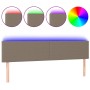 Kopfteil mit LED aus taupegrauem Stoff 160x5x78/88 cm von vidaXL, Kopf- und Fußteile - Ref: Foro24-3121342, Preis: 72,79 €, R...
