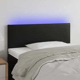 Headboard with LED black synthetic leather 90x5x78/88 cm by vidaXL, Headboards and footboards - Ref: Foro24-3121410, Price: 3...