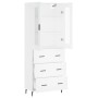 Aparador alto madera contrachapada blanco 69,5x34x180 cm