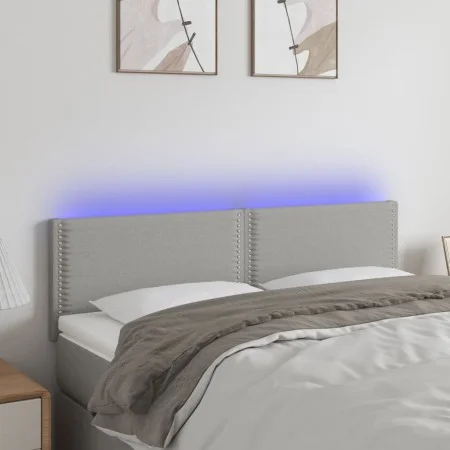 Light gray fabric headboard with LED 144x5x78/88 cm by vidaXL, Headboards and footboards - Ref: Foro24-3121470, Price: 50,99 ...