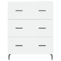 Aparador alto madera contrachapada blanco 69,5x34x180 cm