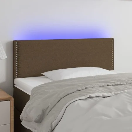 Headboard with LED in dark brown fabric 90x5x78/88 cm by vidaXL, Headboards and footboards - Ref: Foro24-3121457, Price: 47,6...
